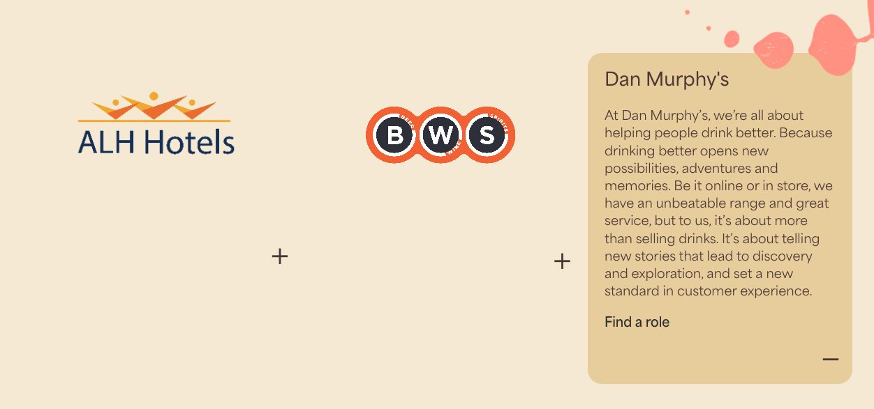 Endeavour brands displayed on career site