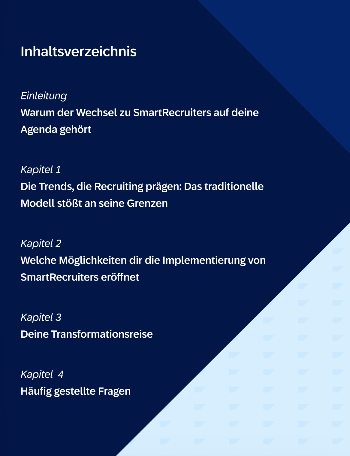 Inhaltsverzeichnis mit Einleitung und Kapiteln 1–4 zum Thema SmartRecruiters.