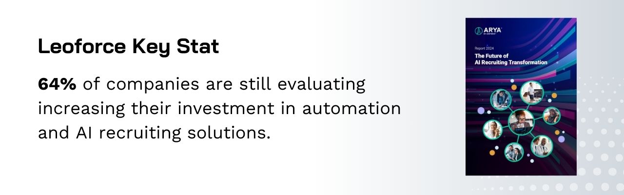 Key statistic on AI in recruitment from Leoforce