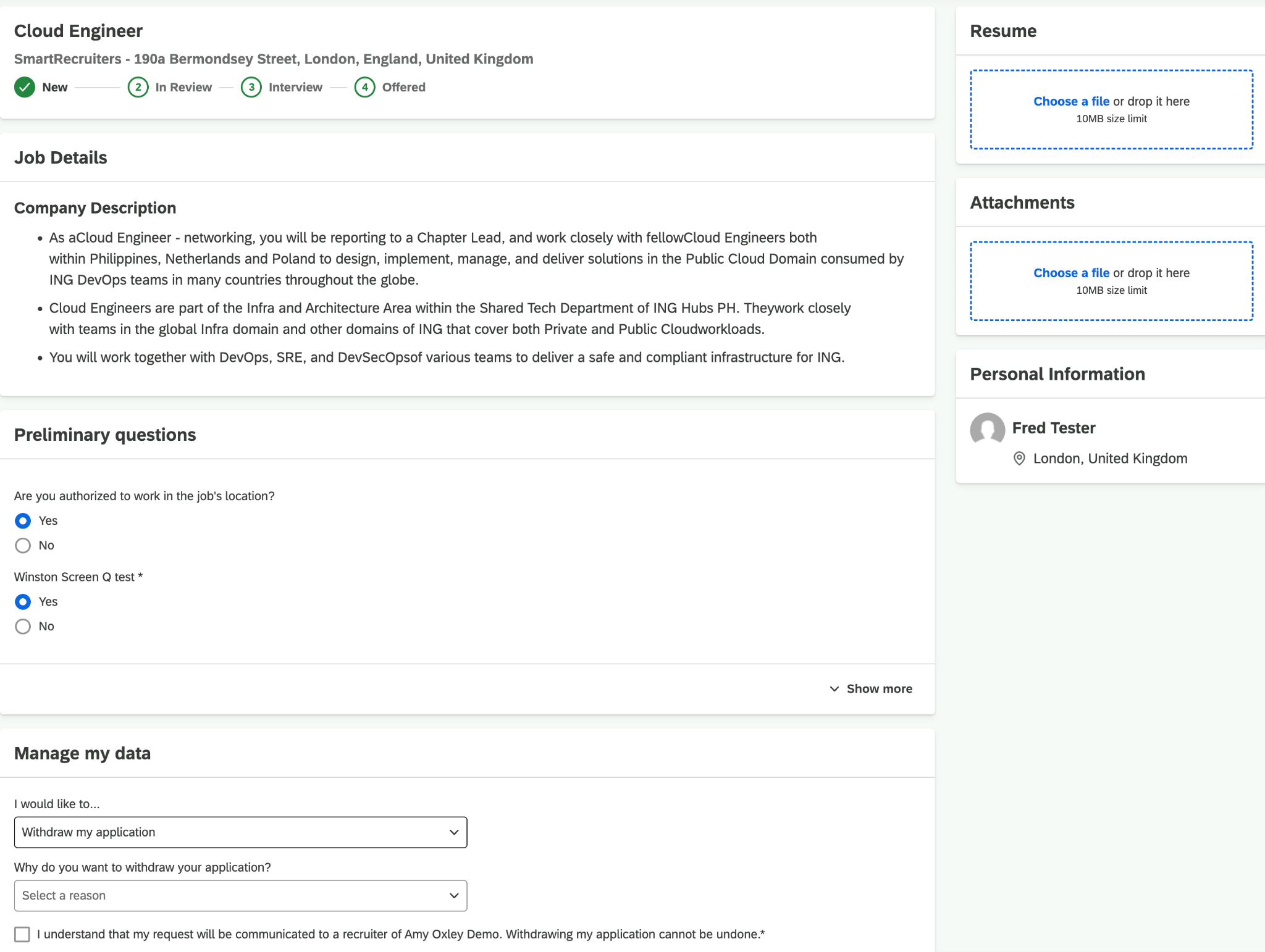 My SmartProfile Management Interface