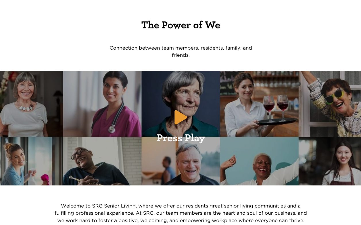 Example of video on career site